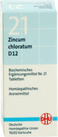 BIOCHEMIE DHU 21 Zincum chloratum D 12 Tabletten