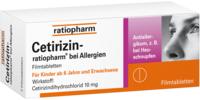Cetirizin-ratiopharm bei allergischer Rhinitis / Nesselsucht