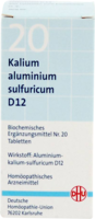 BIOCHEMIE DHU 20 Kalium alum.sulfur.D 12 Tabletten