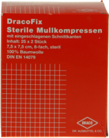 DRACOFIX PEEL Kompressen 7,5x7,5 cm steril 8fach