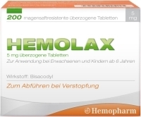 HEMOLAX 5 mg magensaftresistente überzogene Tabl.