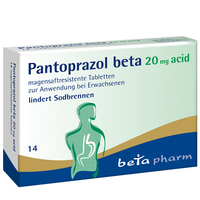 PANTOPRAZOL beta 20 mg acid magensaftres.Tabletten